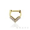 MULTI CZ HEART STARFIRE SEPTUM HINGED CLICKER